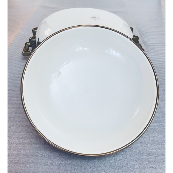 Cornucopia Enamel Dutch Oven Stock Pot 2.5 Qt Brass Handles Fruit Design - Picture 8 of 12